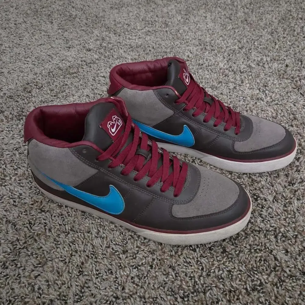 Vintage Nike 6.0 Mavrk Mid 2007 Brown Blue Burgundy Size 11.5